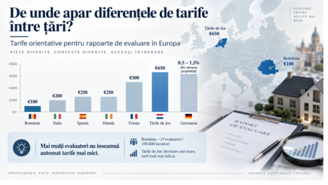 De ce sunt onorariile evaluatorilor mai mici în România decât în alte piețe europene